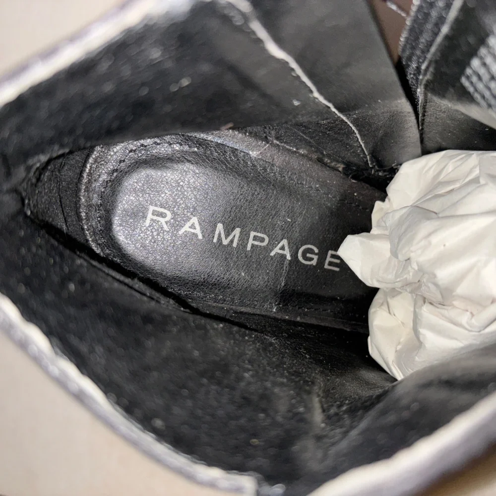 Rampage Women's Meera Peep Toe Rhinestone Glitz Buckle Strap Ankle Bootie 7 1/2M